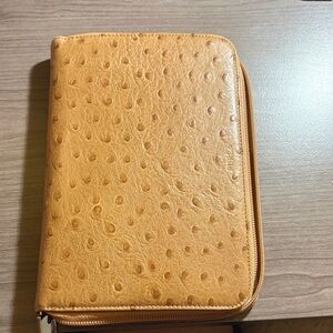 Furla Tan Ostrich-Embossed Planner